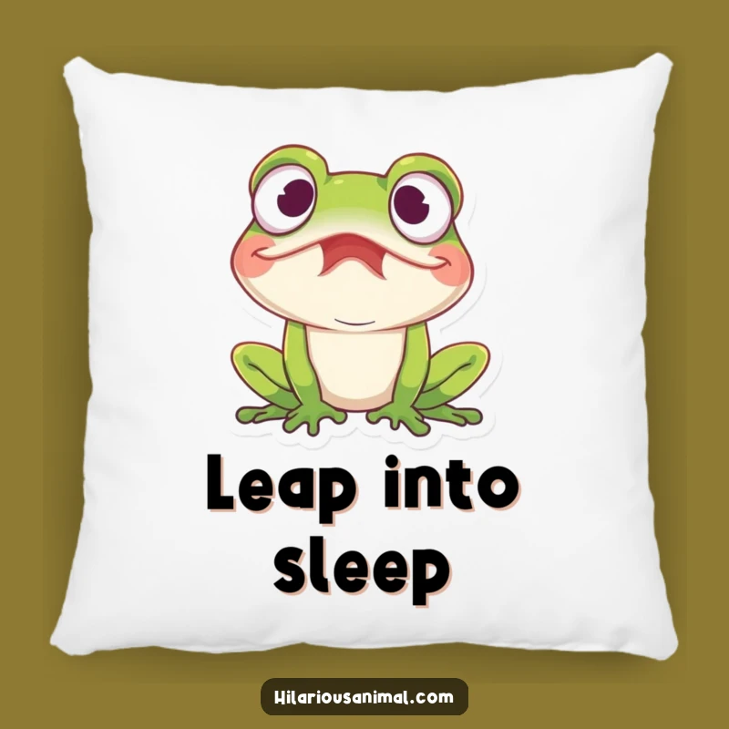 Funny Amused Frog Pillow: Cuddle Up with This Hilarious, Mirthful Companion
