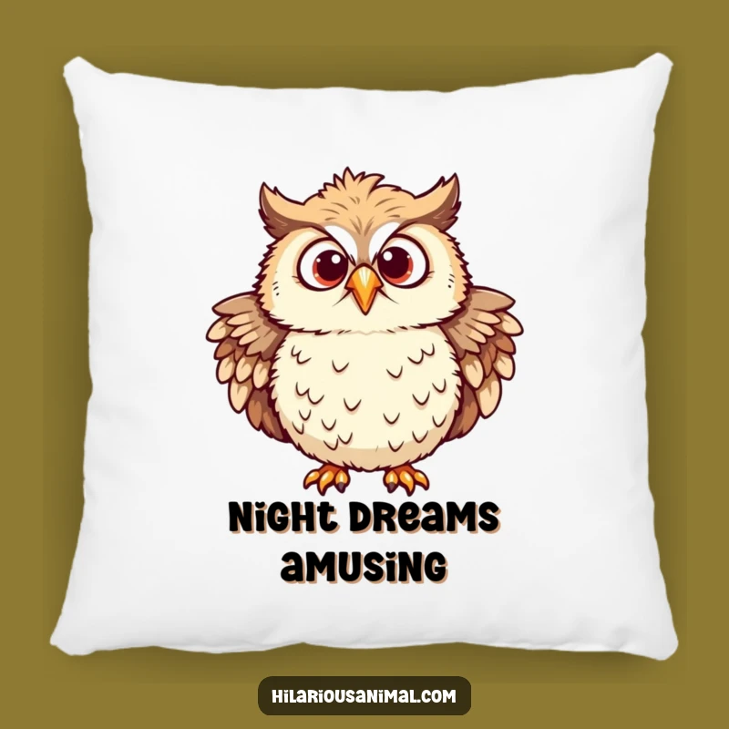 Funny Chuckling Owl Pillow - Ruffled Feathers, Mirthful Eyes, Cozy Wit!