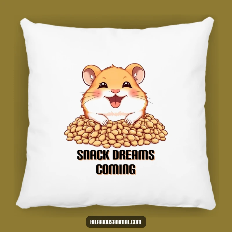 Funny Joyful Hamster Pillow - Seed Lover, Wide Grin, Comfy & Cute!