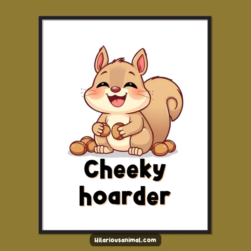 Funny Squirrel Nut Digital Art: Instant Nutty Joy for Your Walls