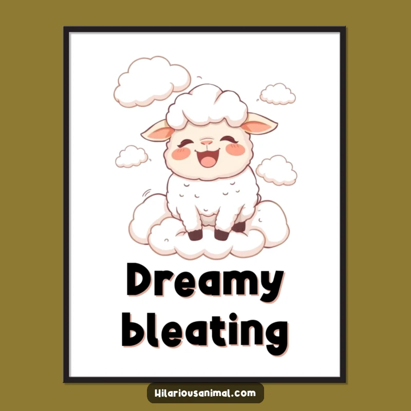Funny Bewildered Sheep Digital Art Print: Instant Dreamy Laughter Download