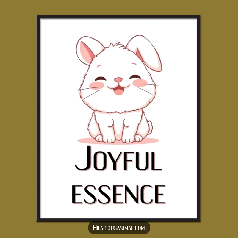 Funny Bunny Snorting Digital Art - Fluffy Rabbit Printable Gift