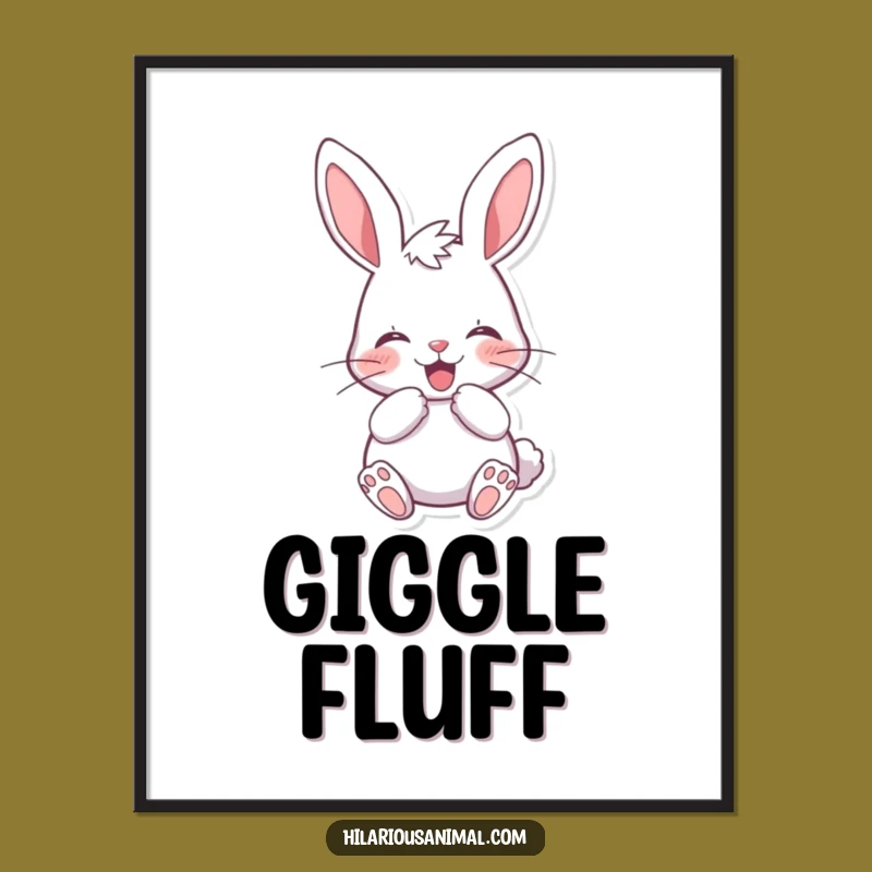 Funny Cheerful Bunny Digital Art: Rabbit Download, Instant Humor Decor Gift