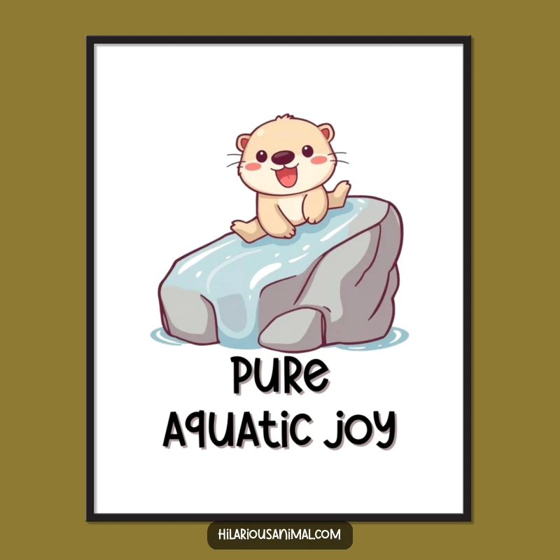 Funny Otter Sliding Digital Print: Instant Playful Joy