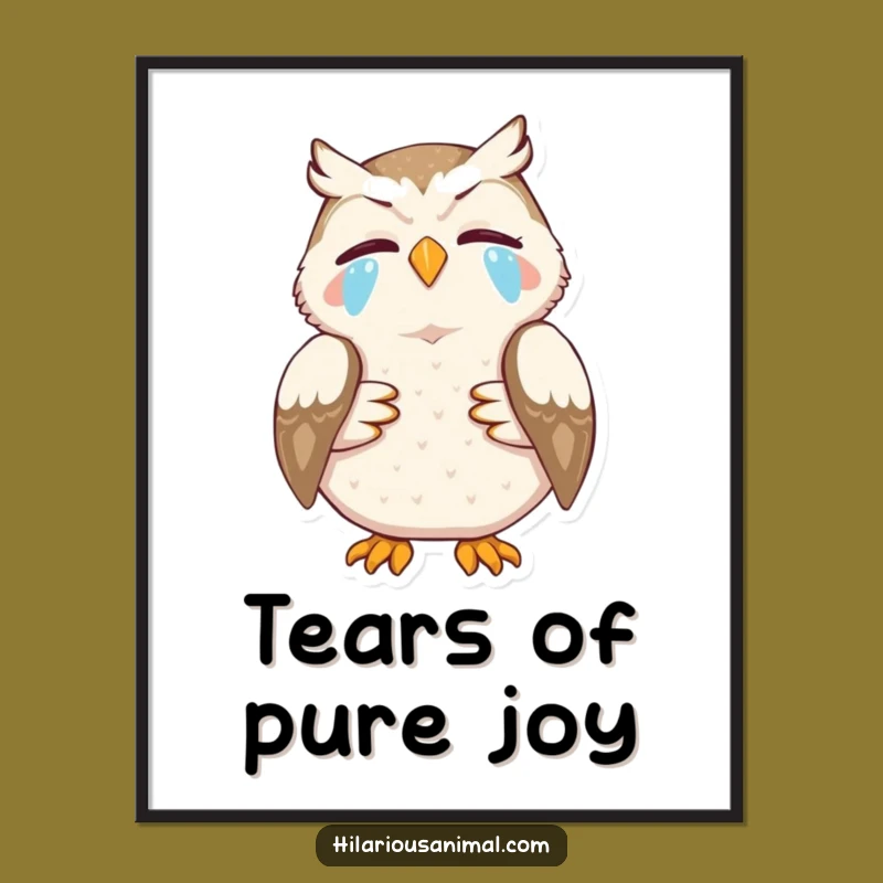 Funny Owl Digital Art: Instant Laughing Bird Download, Perfect Funny Gift