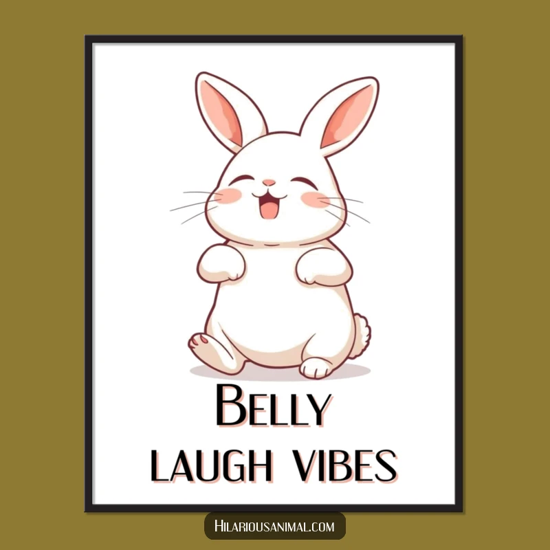 Funny Rabbit Silent Laughter Digital Art - Hilarious Printable Gift