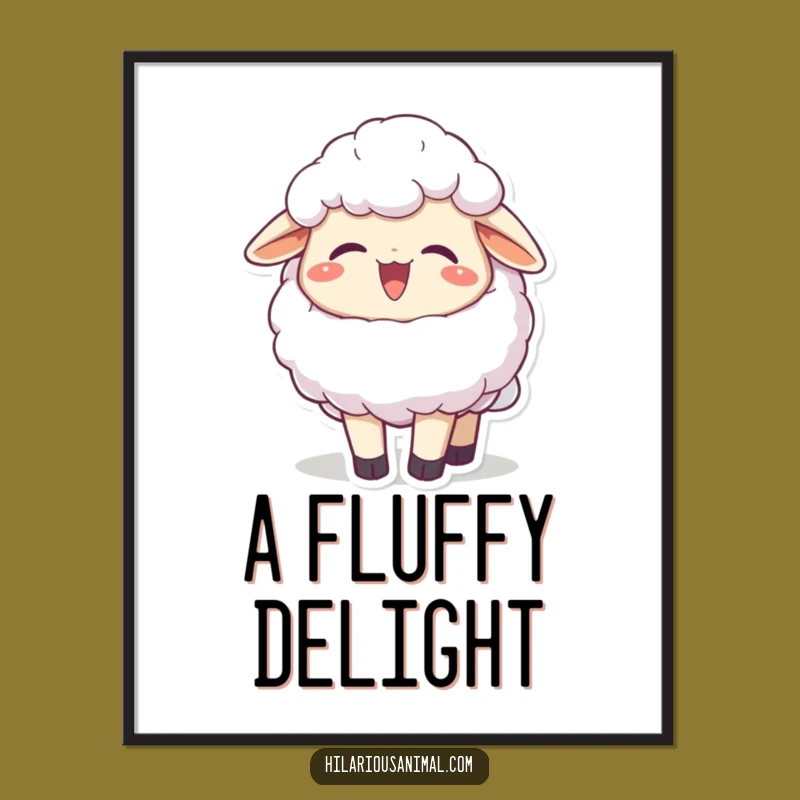 Funny Sheep Chuckling Digital Art, Fluffy Printable Decor, Joyful Funny Gift