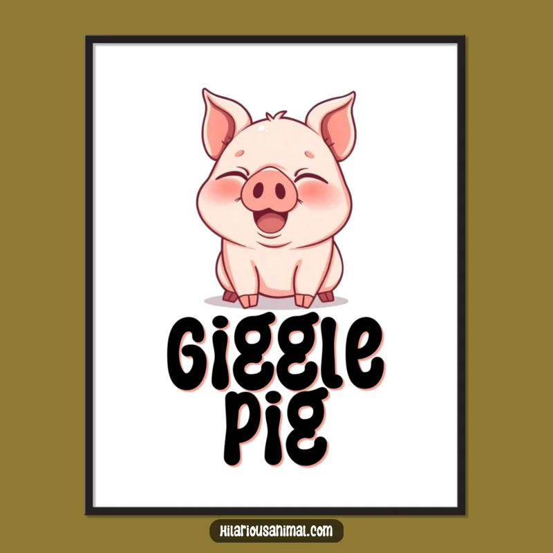 Funny Piglet Laughter Digital Art: Printable Joy for Instant Cheer!