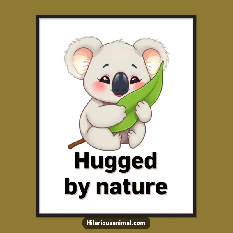 Funny Koala Cub Digital Art: Instant Blissful Hugs for Your Walls!