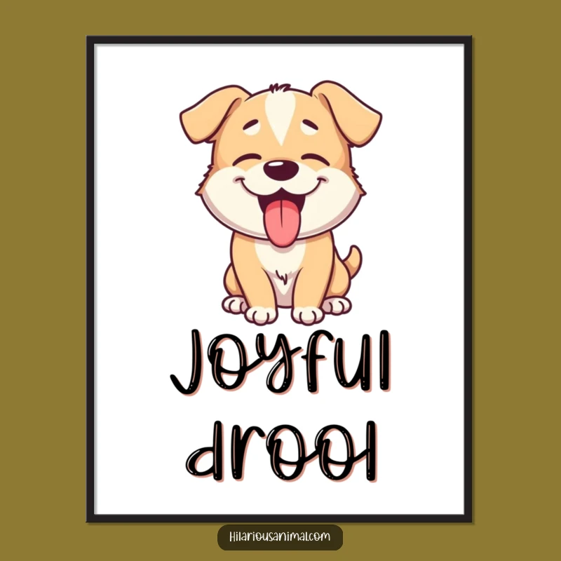 Funny Giggling Dog Digital Art: Playful Pup Download, Instant Humor Decor Gift