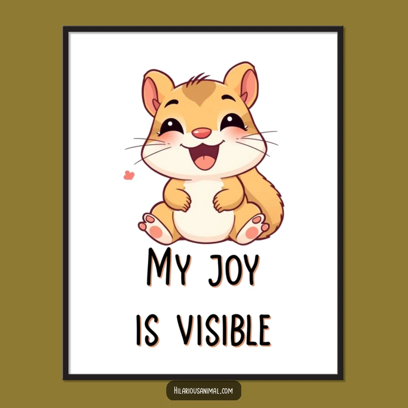Funny Delighted Squirrel Digital Art - Giggling Joyful, Humorous Decor Gift