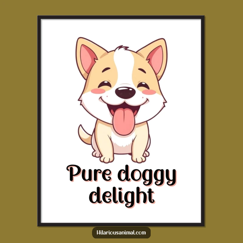 Funny Dog Panting Mid-Chuckle Digital Art - Hilarious Printable Gift