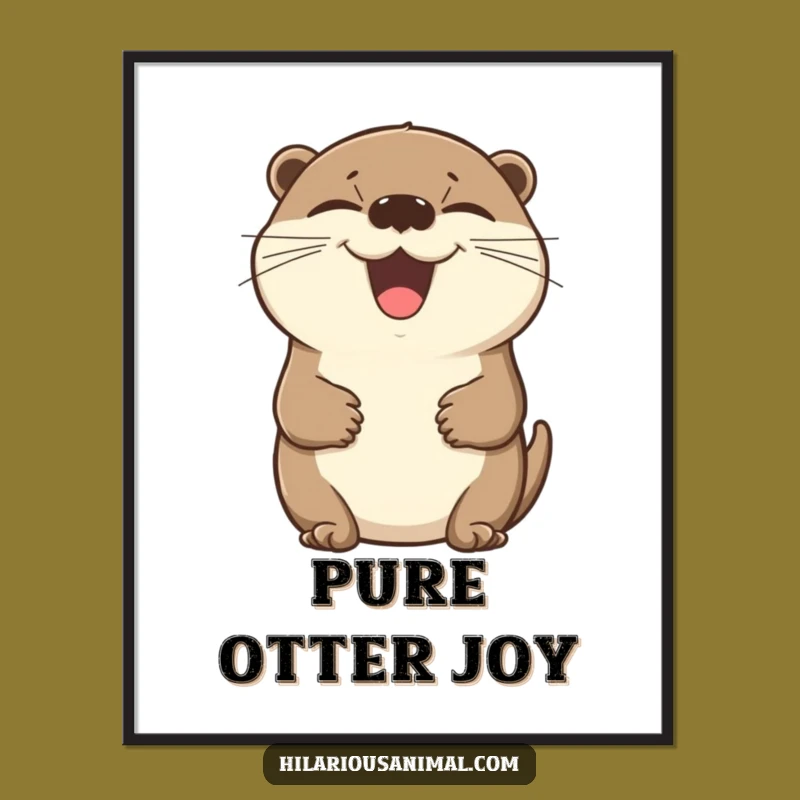 Funny Laughing Otter Digital Art: Instant Hilarious Animal Decor