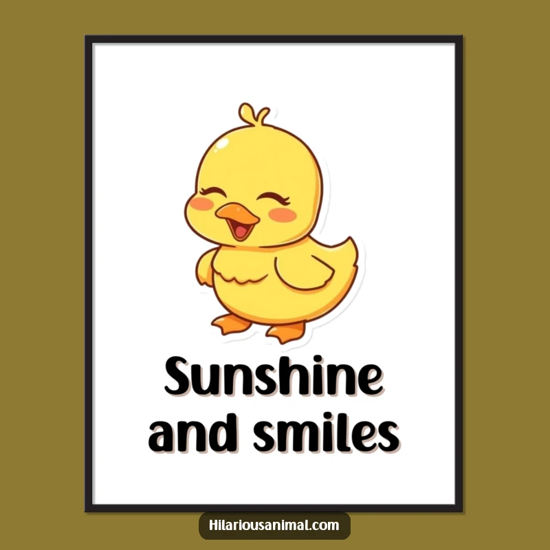 Funny Duckling Giggling Digital Art: Instant Cute Bird Download