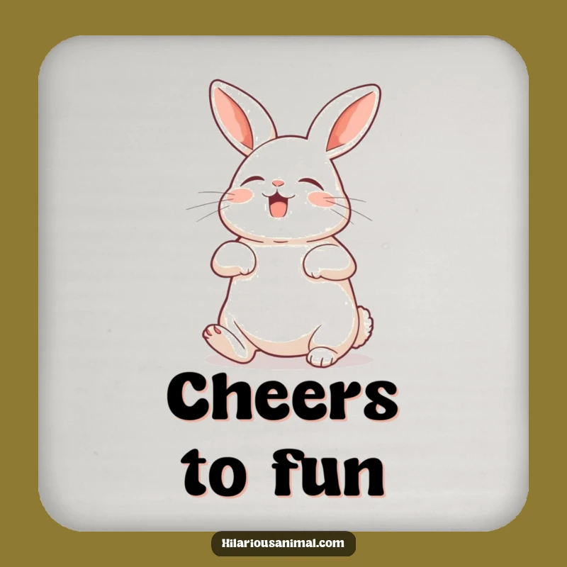 Funny Rabbit Belly Laugh Coasters - Hilarious Table Protection Gift