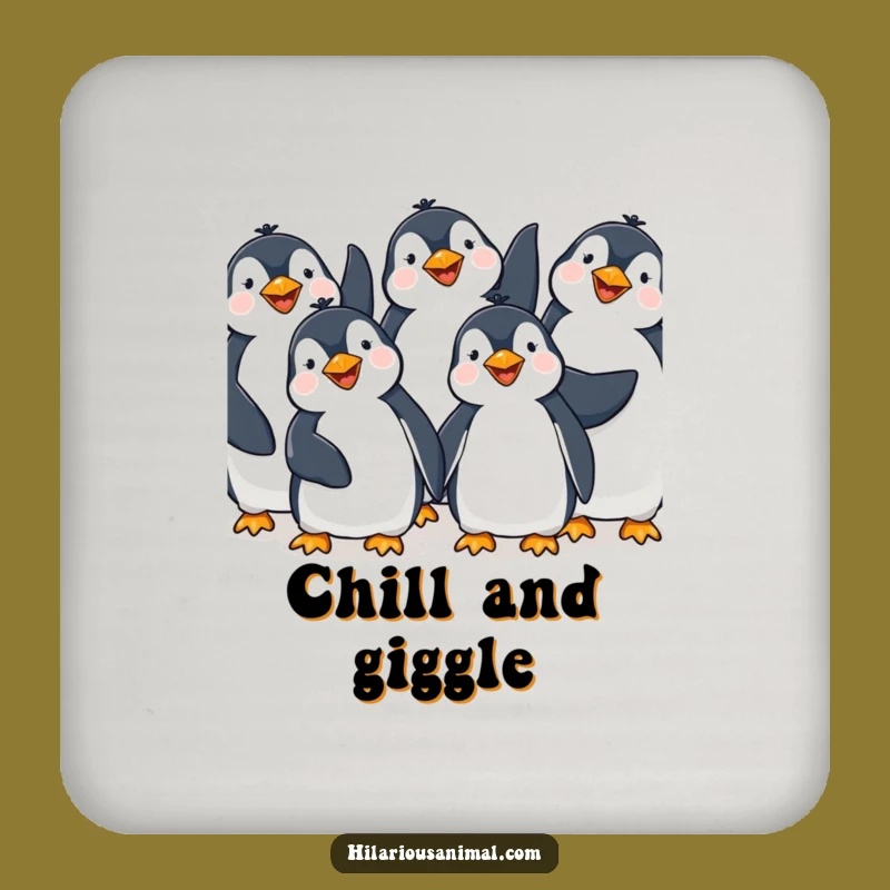 Funny Penguin Giggling Coasters: Protect Surfaces with Hilarious Charm