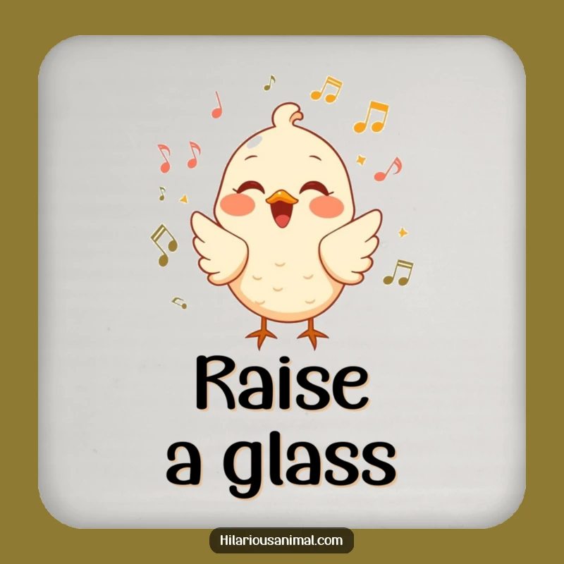 Funny Cheerful Bird Drink Coasters: Add Musical Laughter to Your Tabletop