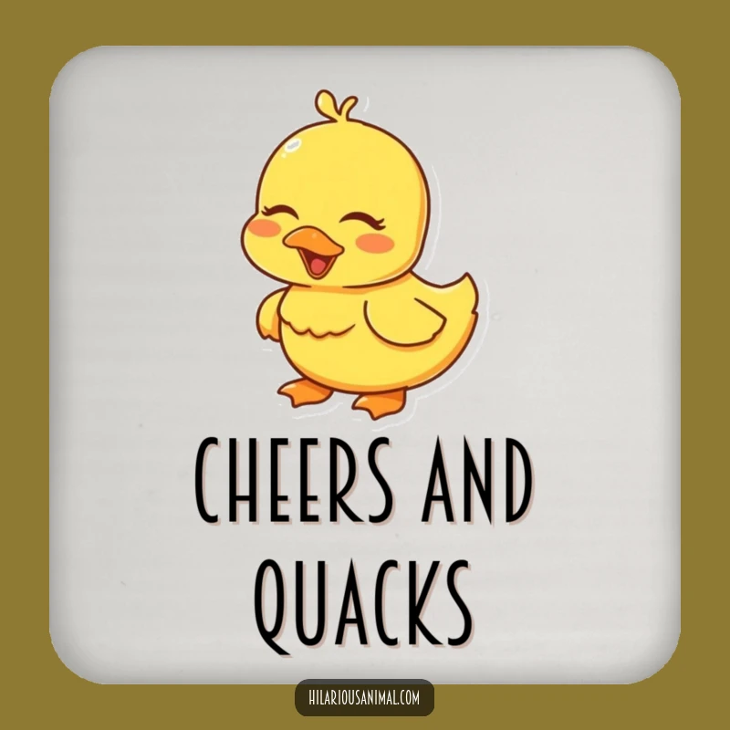 Funny Duckling Giggling Coaster: Protect Surfaces with Cute Smiles