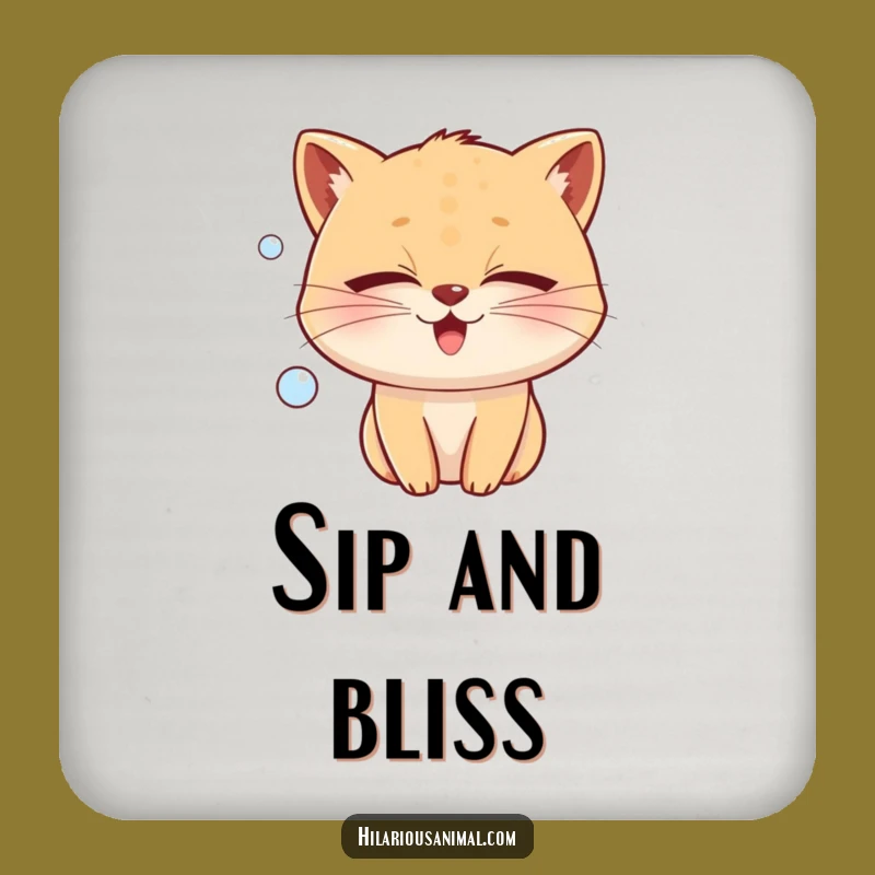 Funny Joy Bubble Coaster Set: Protect Surfaces with Blissful Whiskers, Perfect Funny Gift