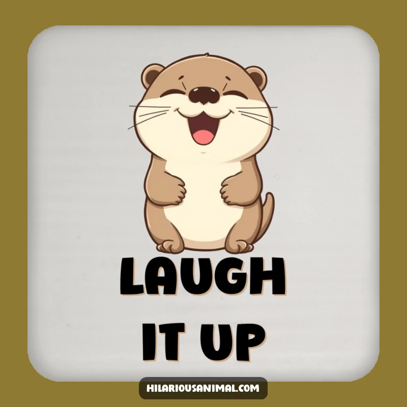 Funny Laughing Otter Coaster: Protect Surfaces with Hilarious Art