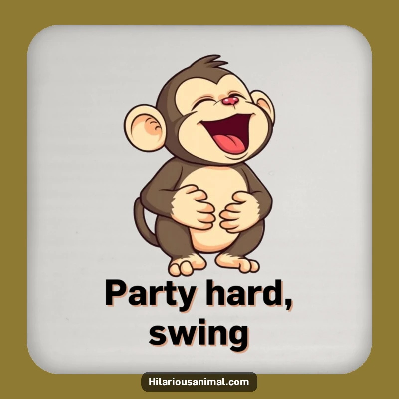 Funny Monkey Coasters (Set of 4): Roaring Laughter for Hilarious Drink Protection