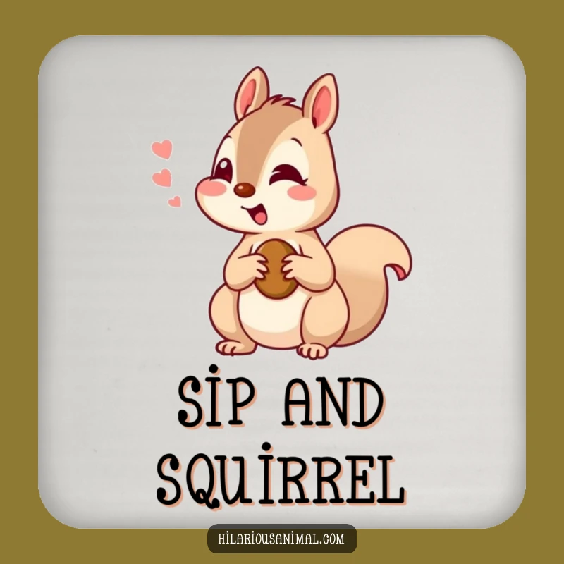 Funny Squirrel Amused Nut Coasters - Hilarious Table Protection Gift