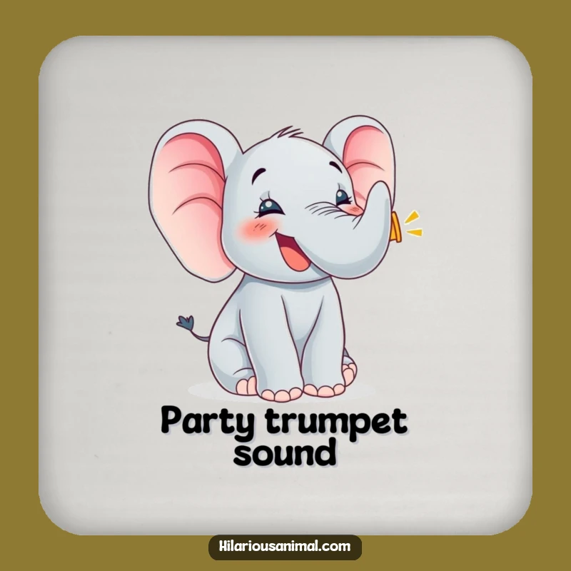 Funny Elephant Cub Coaster Set - Protect Surfaces with Cheerful Art