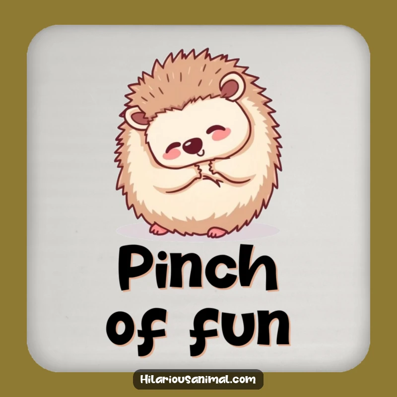 Funny Hedgehog Coaster Set: Wobbly Ball Laughter, Silent Giggles, Table Charm Gift