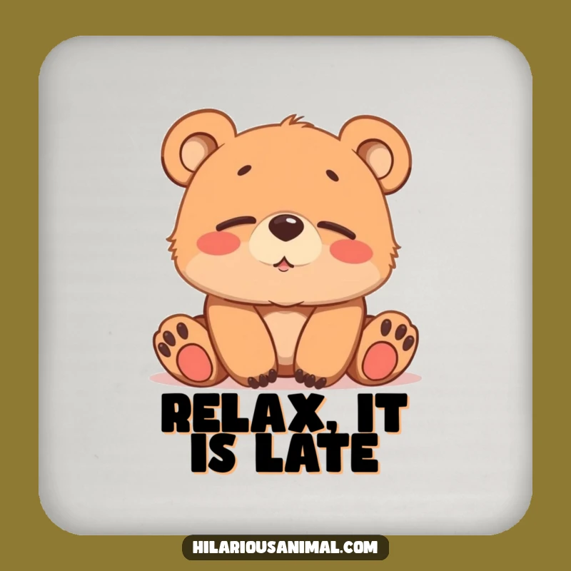 Funny Bear Cub Chuckling Coaster: Protect Surfaces with Gentle Smiles