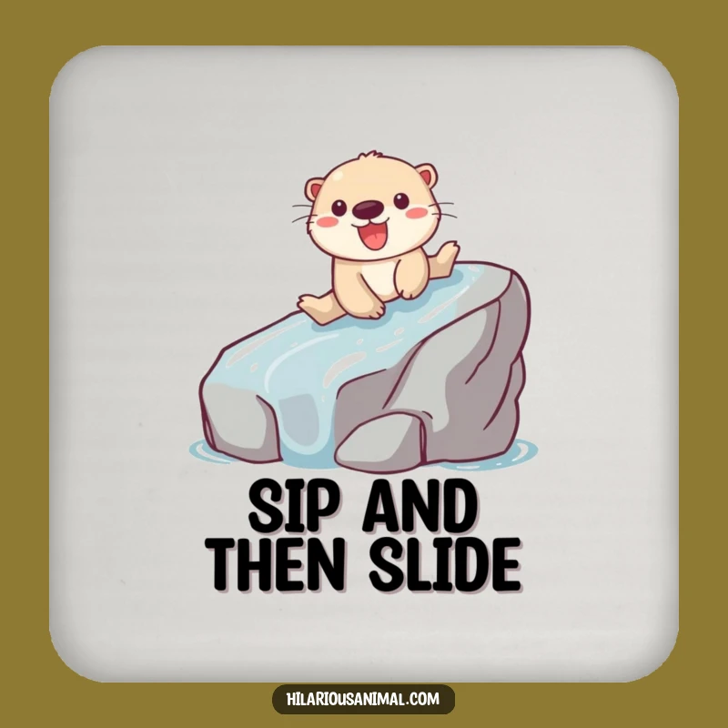 Funny Otter Sliding Coaster Set: Protect Surfaces with Playful Style