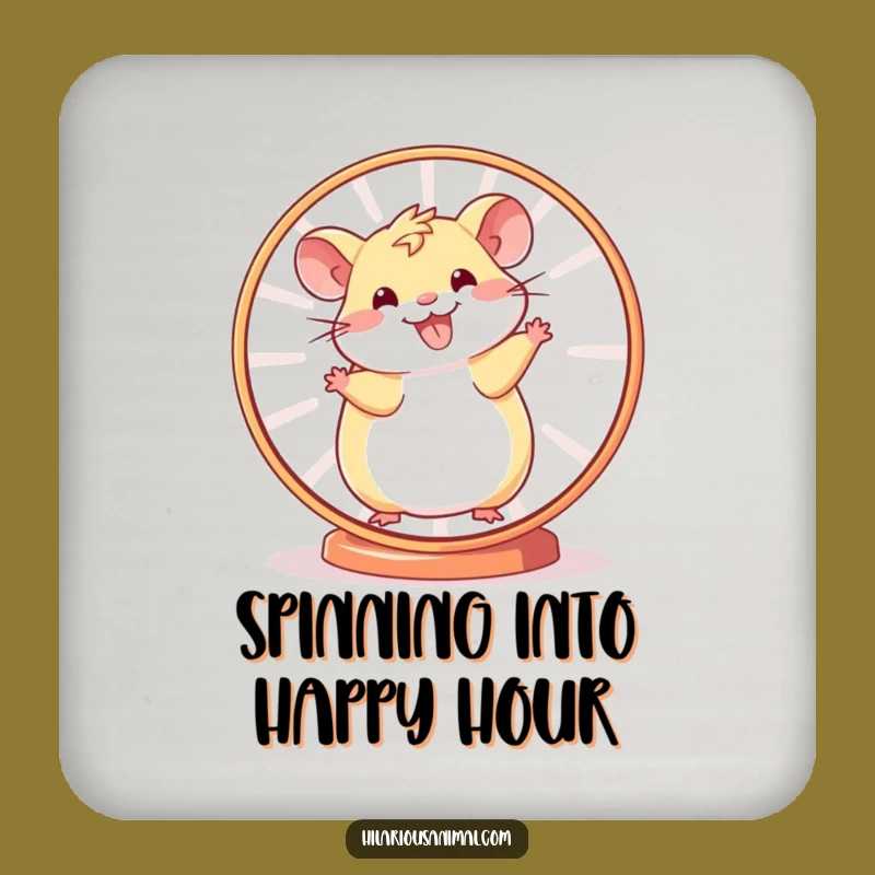 Funny Hamster Wheel Drink Coaster: Cheerful Spinner Surface Protector