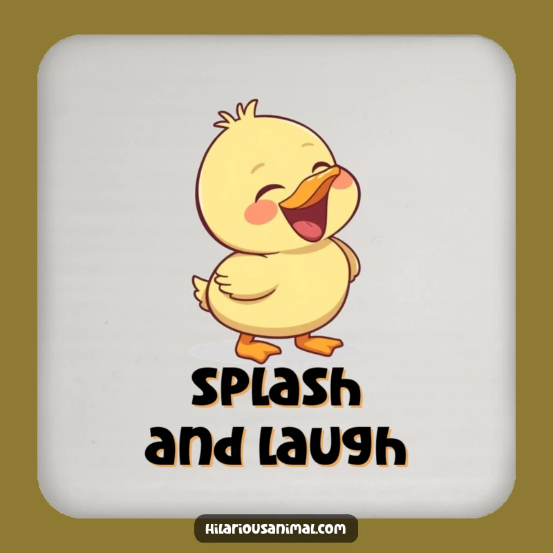 Funny Duckling Coaster: Laughing Bird Protector, A Cute Funny Gift!