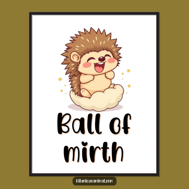 Funny Hedgehog Cub Rolling Poster: Bring Hilarious Joy to Your Walls