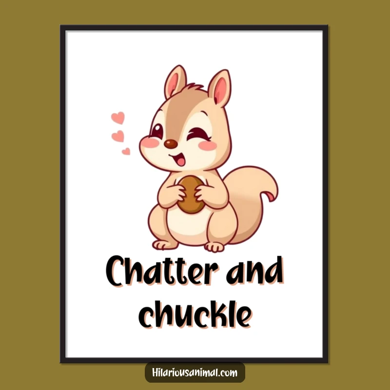 Funny Squirrel Chattering With Amusement Poster - Hilarious Wall Art