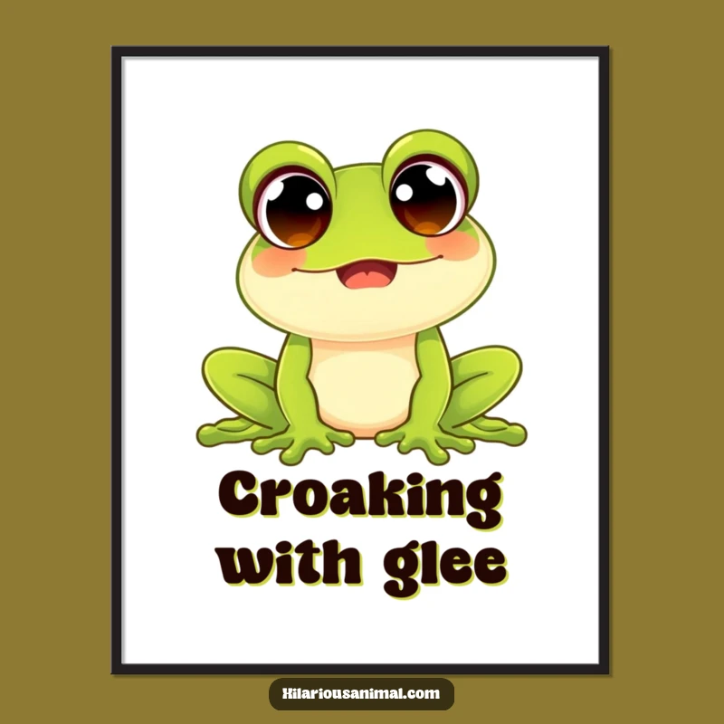 Funny Frog Croak Poster: Add Joyful Cheer to Your Walls