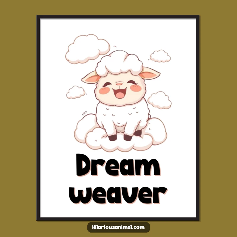 Funny Bewildered Sheep Poster: Bring Dreamy Laughter to Your Walls