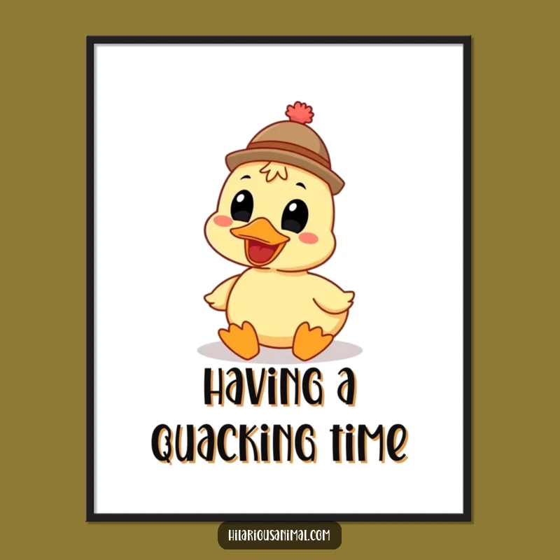 Funny Duck Hat Poster: Add Quacking Cheer to Your Walls