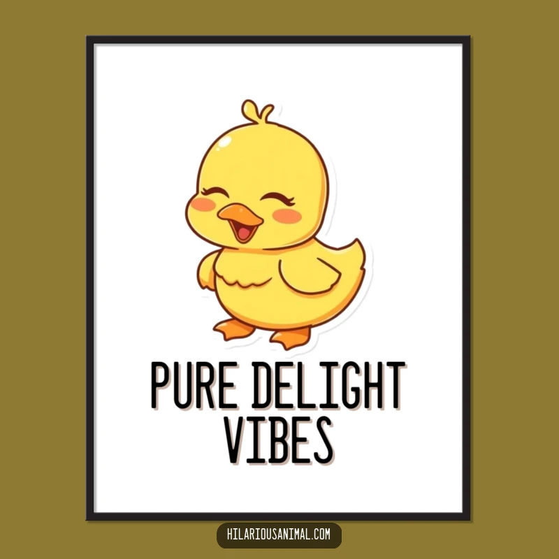 Funny Duckling Giggling Poster: Adorable Bird Art for Cheerful Spaces