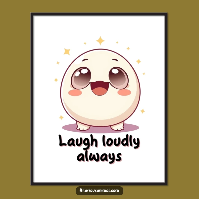 Funny Sparkle Laugh Poster: Cheerful Creature's Giggle Art, Hilarious Funny Gift for Walls