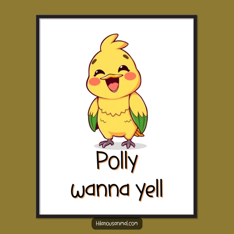 Funny Squawking Parrot Poster: Vibrant Joy for Your Walls