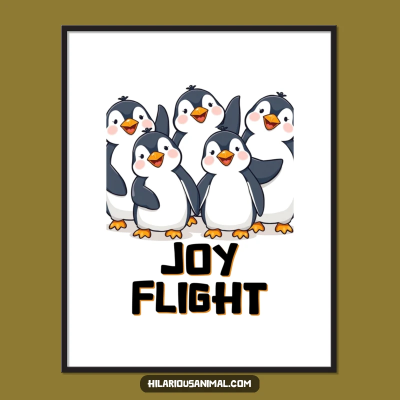 Funny Penguin Giggling Poster: Whimsical Wall Art for a Cheerful Space