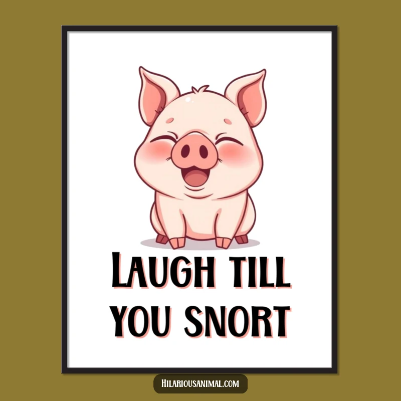 Funny Piglet Laughter Poster: Joyful Animal Art for Your Walls!