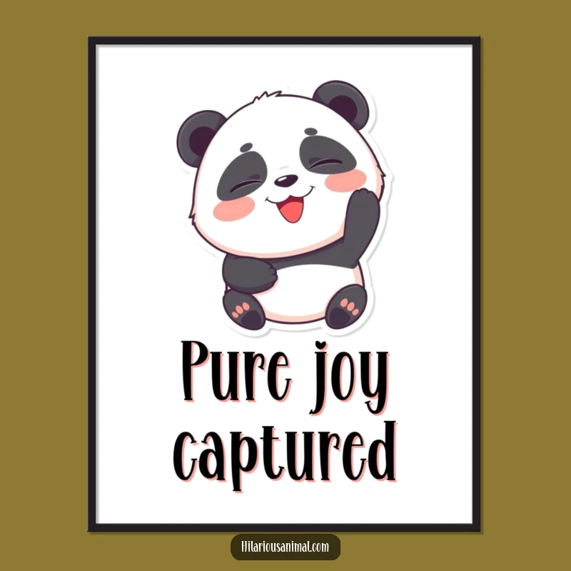 Funny Panda Cub Laughing Poster: Bring Hilarious Joy to Your Walls
