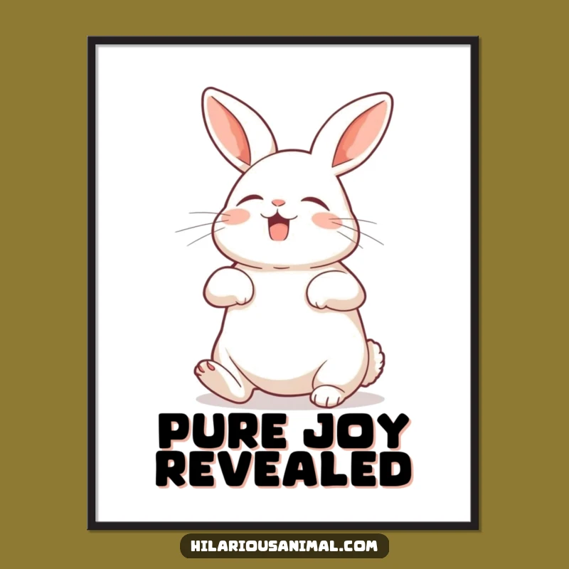 Funny Rabbit Silent Laughter Poster - Hilarious Wall Art for Bunny Lovers