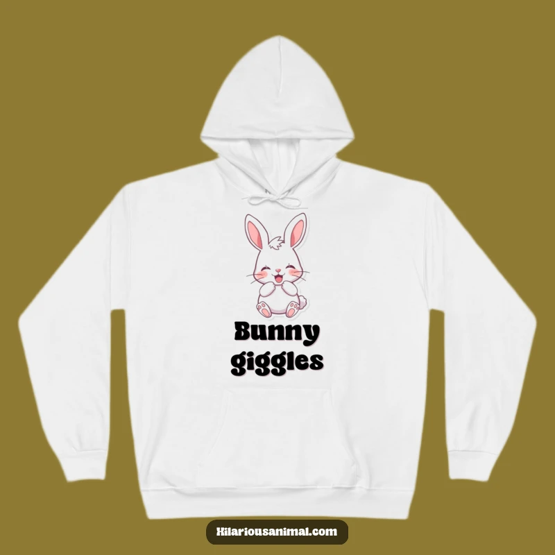 Funny Cheerful Bunny Hoodie: Cozy Rabbit Art, Great Humorous Gift for Bunny Fans