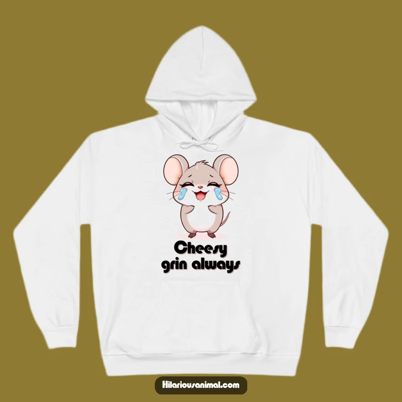 Funny Mouse Laughing Tears Hoodie, Round Character Sweatshirt, Perfect Funny Gift