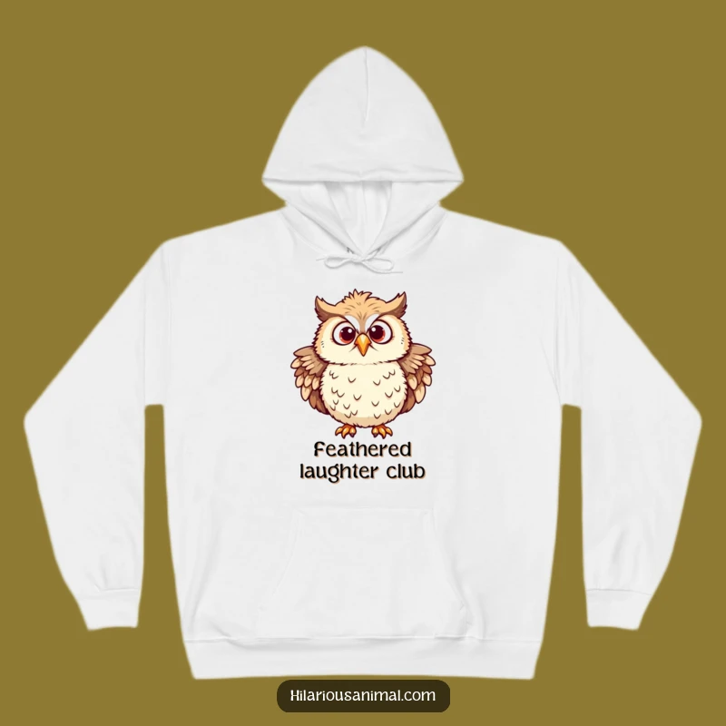 Funny Chuckling Owl Hoodie - Cozy Ruffled Feathers, Mirthful Eyes, Warm Laughs!