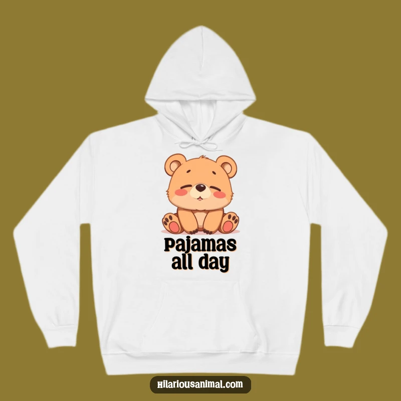 Funny Bear Cub Chuckling Hoodie: Warmth and Whimsy for Relaxed Days