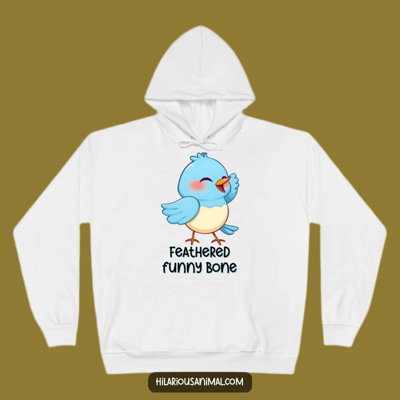 Funny Cackling Blue Bird Hoodie - Cozy & Comical Birdwear