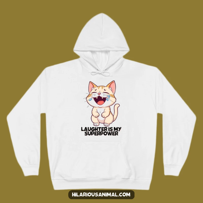Funny Cat Roaring Laughter Hoodie - Cozy & Hilarious Pet Gift Apparel
